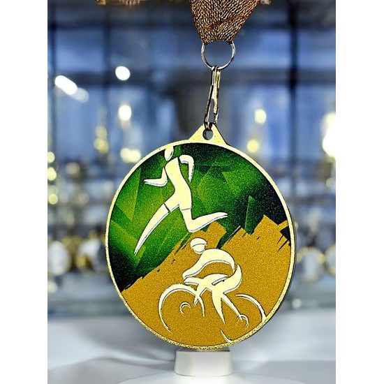 Aurum Duathlon Stainless Steel Medal