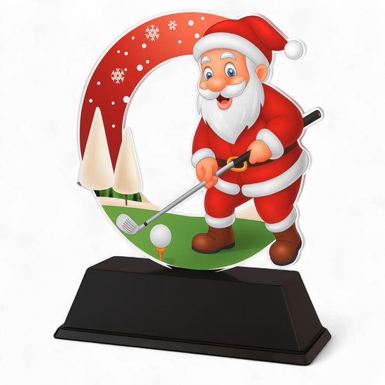 Santa Golf Christmas Trophy