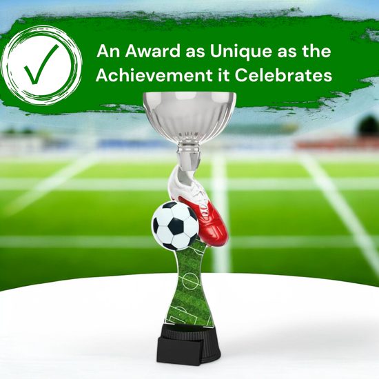 Montreal Football Boot and Ball Silver Cup Trophy