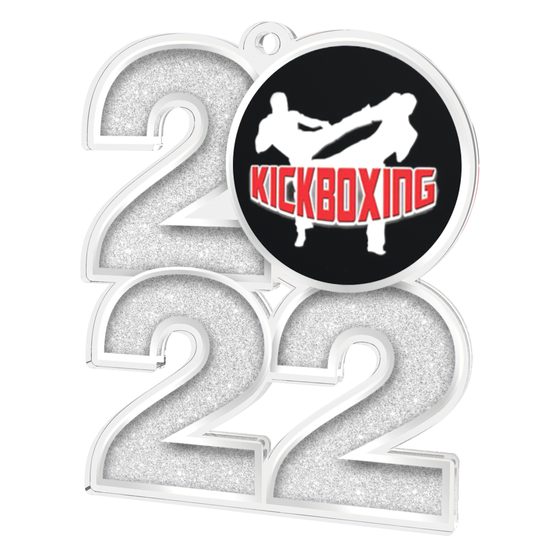 Kick Boxing 2022 Silver Acrylic Medal
