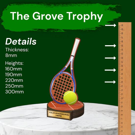 Grove Tennis Real Wood Trophy