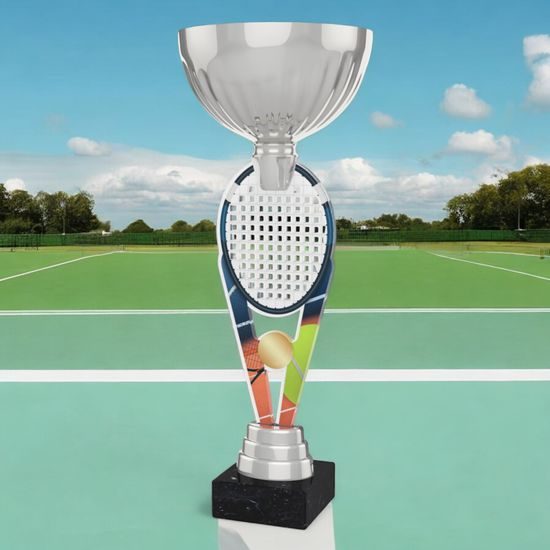 Napoli Tennis Racket Silver Trophy Cup