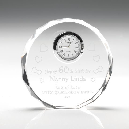 Circular Crystal Block Clock Award