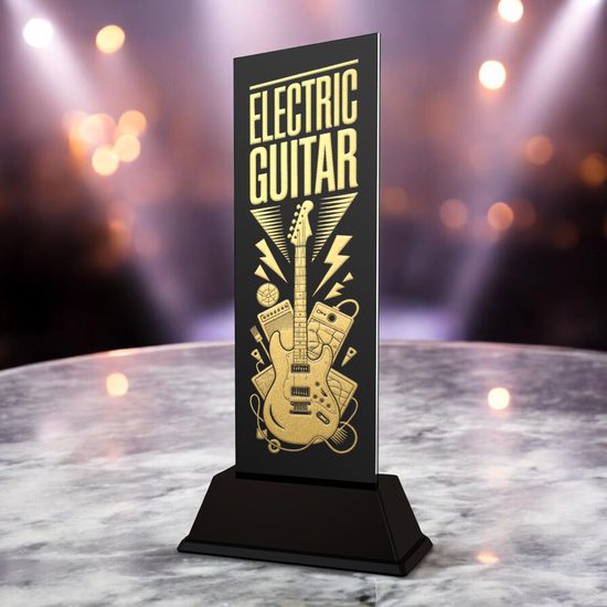 Shadowline Electric Guitar Music Trophy – Stainless Steel Award