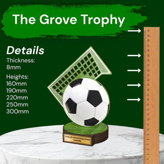 Grove Football Real Wood Trophy