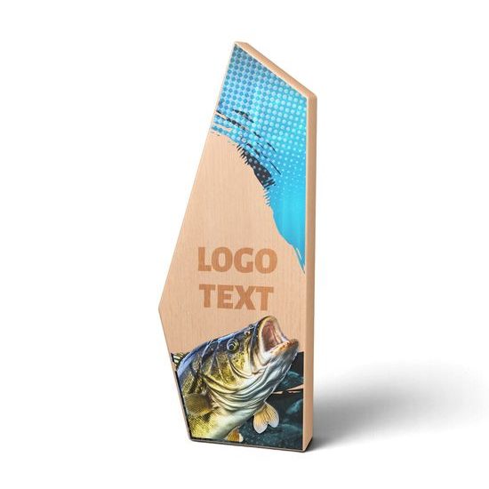 Galena Bass Fishing Metal & Wood Trophy