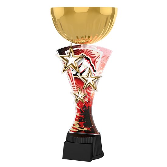 Triple Star Martial Arts Fist Gold Trophy Cup
