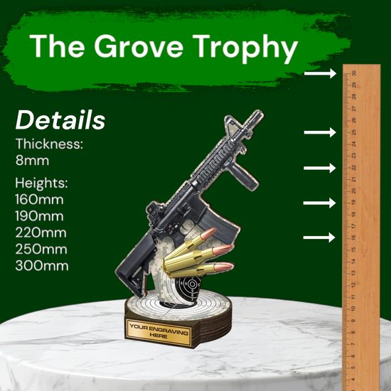 Grove AK-47 Rifle Shooting Real Wood Trophy
