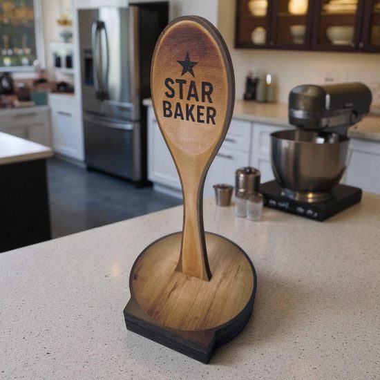 Grove Wooden Spoon Star Baker Real Wood Trophy