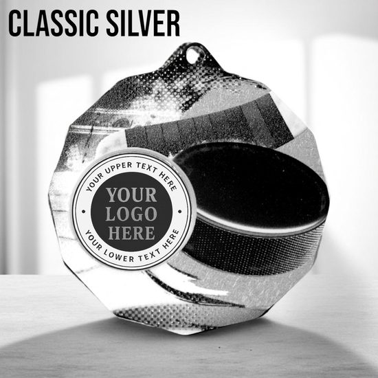 Dodeca Ice Hockey Stainless Steel Logo Insert Medal
