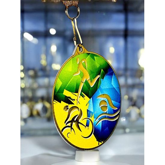 Aurum Triathlon Stainless Steel Medal