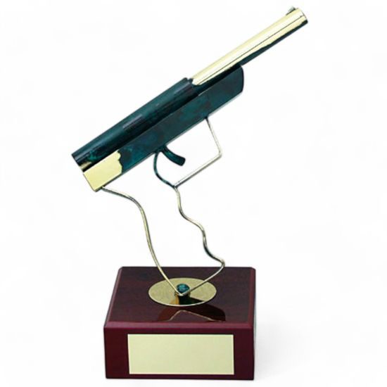 Leon Pistol Shooting Handmade Metal Trophy