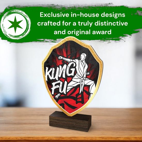 Arden Kung Fu Real Wood Shield Trophy