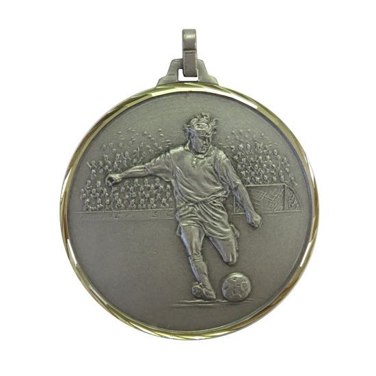 Diamond Edged Football Player Silver Medal