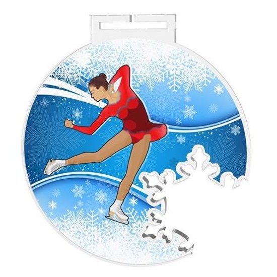 Odense Extra Large Ice Figure Skating Snowflake Medal