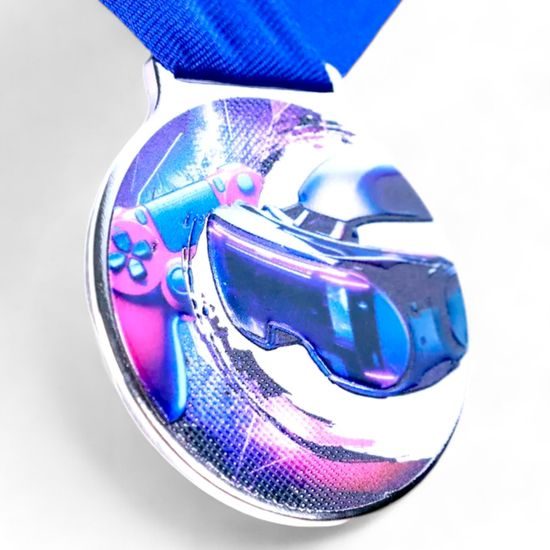Vulcan eSports Silver Texture Print Medal