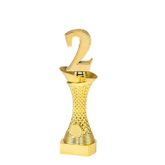 Number 2 Heavy-weighted Gold 3D Trophy