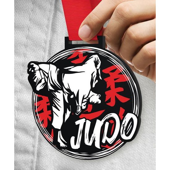 Giant Judo Black Acrylic Medal