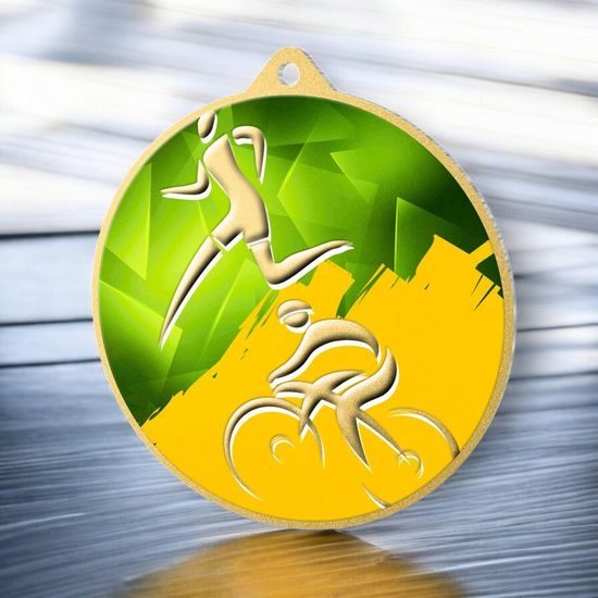 Aurum Duathlon Stainless Steel Medal