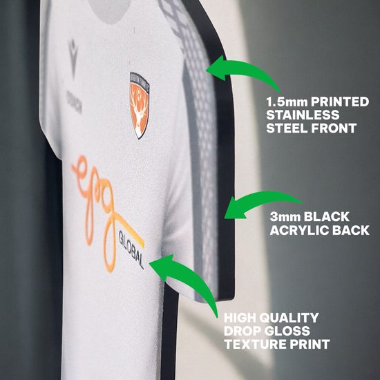 Custom Metal & Black Acrylic Fusion Football Shirt Award