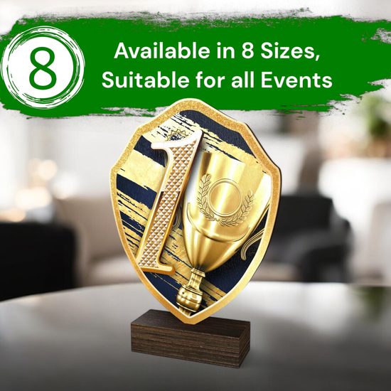 Arden First Place Real Wood Shield Trophy