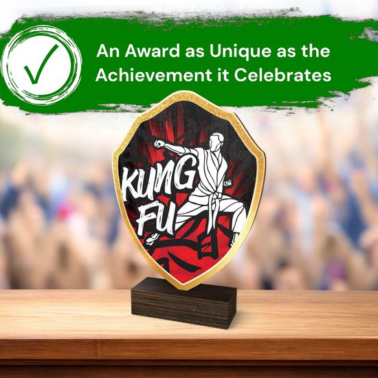 Arden Kung Fu Real Wood Shield Trophy