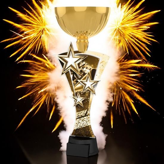 Triple Star Classic Cheerleader Gold Trophy Cup