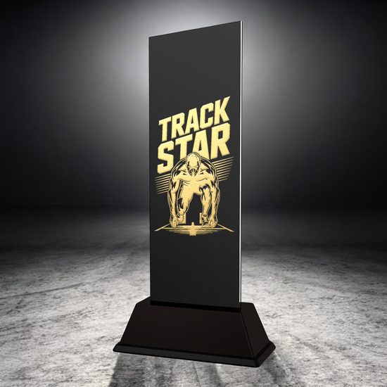 Shadowline Athletics Male Track Star Trophy – Stainless Steel Award