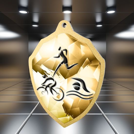 Molton Classic Triathlon Stainless Steel Shield Medal