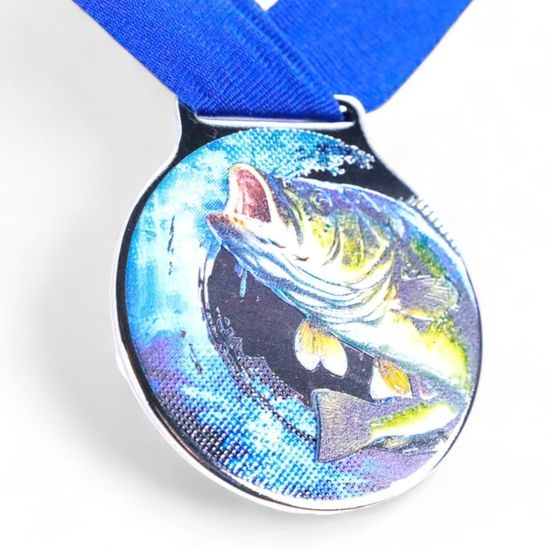 Vulcan Fishing Silver Texture Print Medal