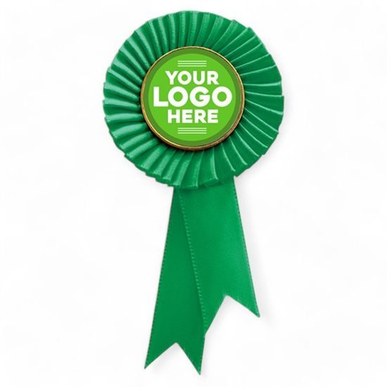 Mini Green Satin Feel Logo Rosette