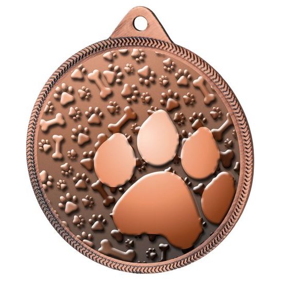 Dog Paw Classic Texture 3D Print Bronze Medal