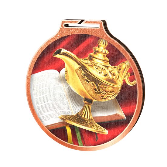 Habitat Quiz Magic Lamp Bronze Eco Friendly Wooden Medal