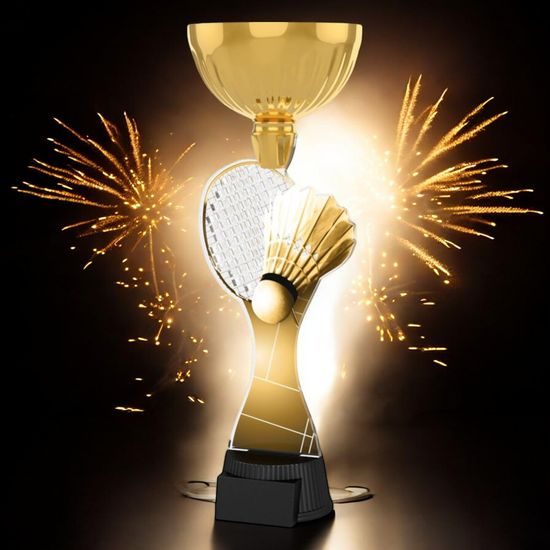 Vancouver Classic Badminton Racket and Shuttlecock Gold Cup Trophy