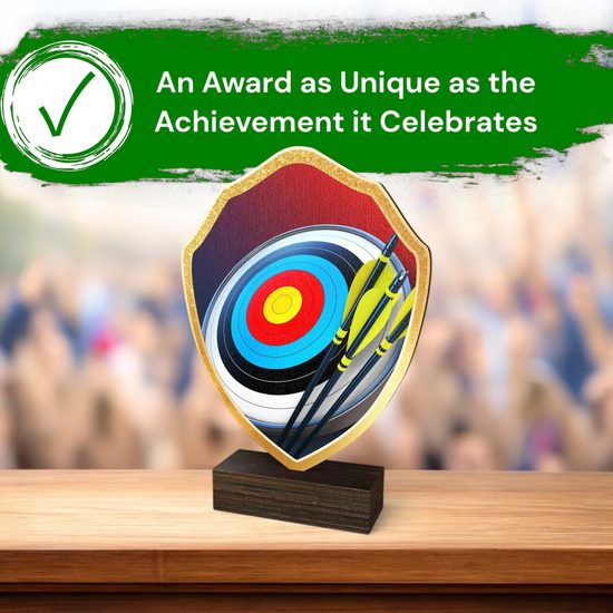 Arden Archery Real Wood Shield Trophy