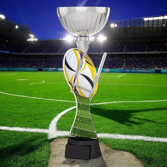 Montreal Rugby Ball and Goal Silver Cup Trophy