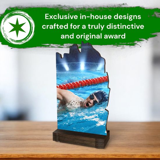 Shard Swimming Eco Friendly Wooden Trophy