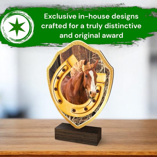 Arden Horse Real Wood Shield Trophy