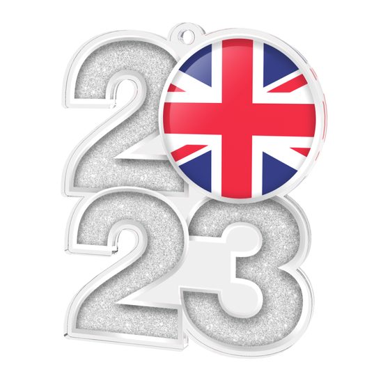 Union Jack Flag Acrylic 2023 Medal