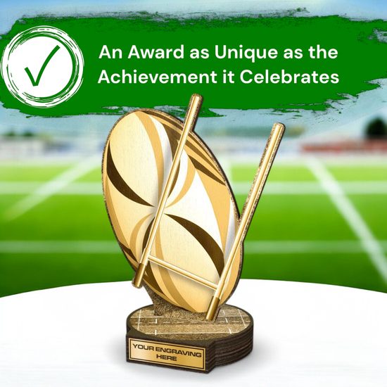 Grove Classic Rugby Real Wood Trophy