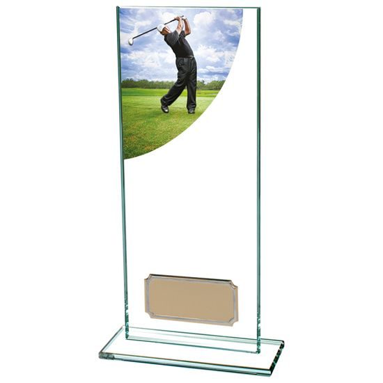 Colour Curve Jade Glass Golf Male Trophy