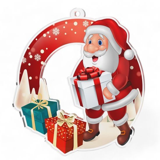 Snowy Father Christmas Presents Medal