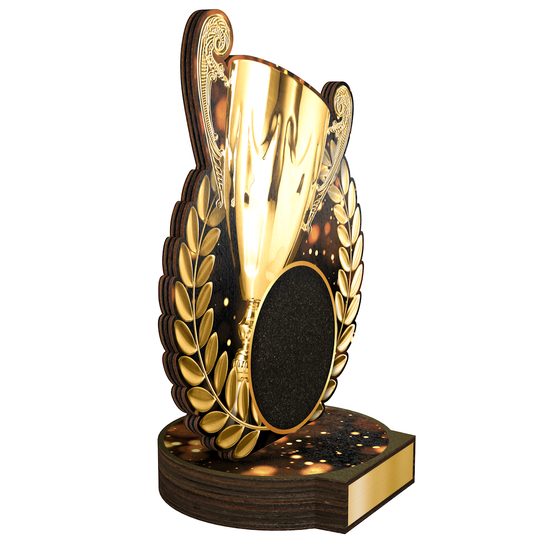 Grove Logo Insert Cup Real Wood Trophy