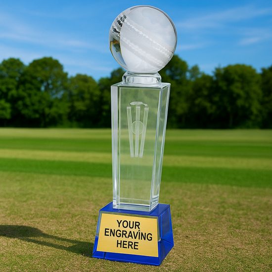 Tribute Crystal Cricket Trophy
