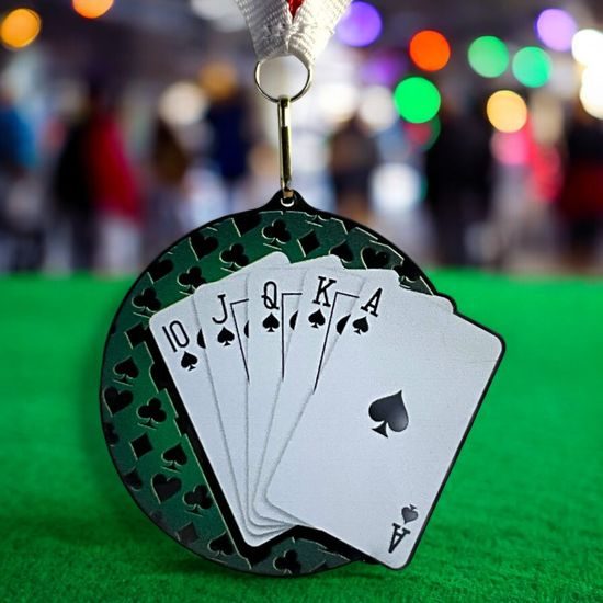 Rincon Colour Playing Cards Black Acrylic Medal