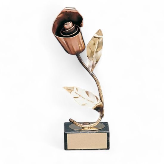 Laza Rose Flower Handmade Metal Trophy