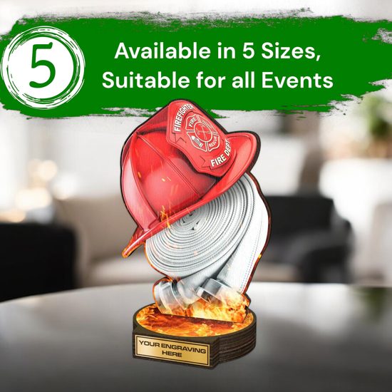 Grove USA Firefighter Real Wood Trophy