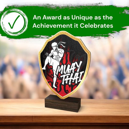 Arden Muay Thai Real Wood Shield Trophy