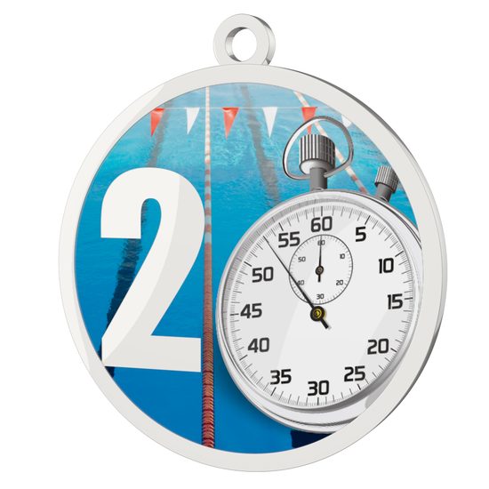 Swimming 2nd Place Printed Silver Medal