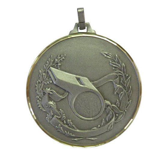 Diamond Edged Referee Whistle Silver Medal